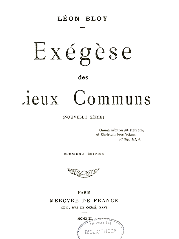 Exégèse des Lieux Communs