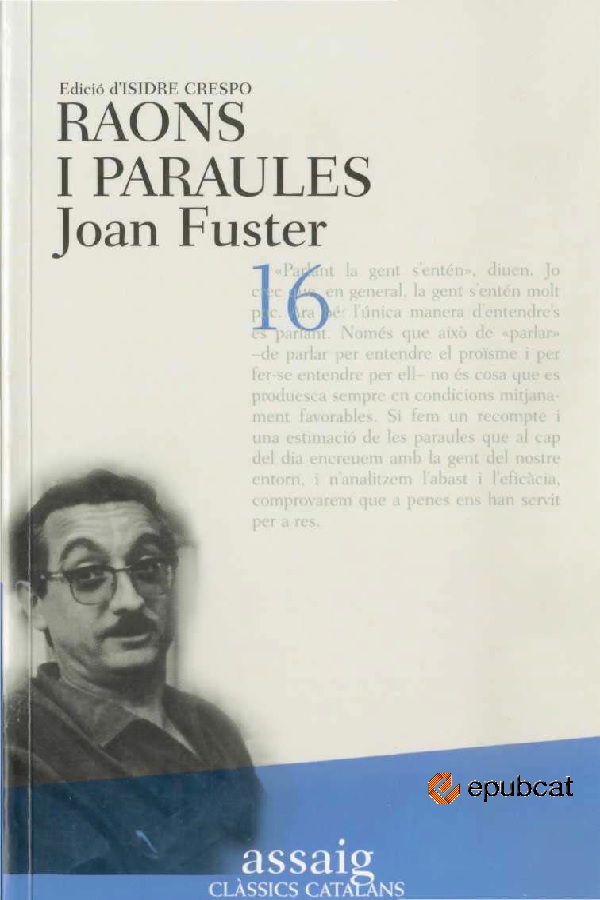 Raons i paraules. Joan Fuster