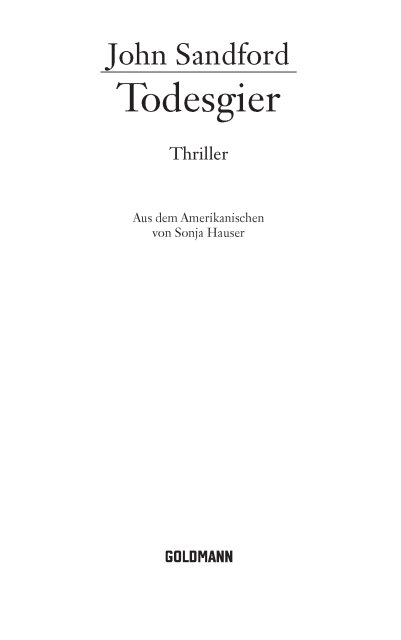 Todesgier - Thriller