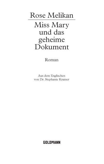 Miss Mary und das geheime Dokument
