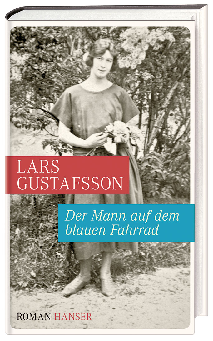 Der Mann auf dem blauen Fahrrad