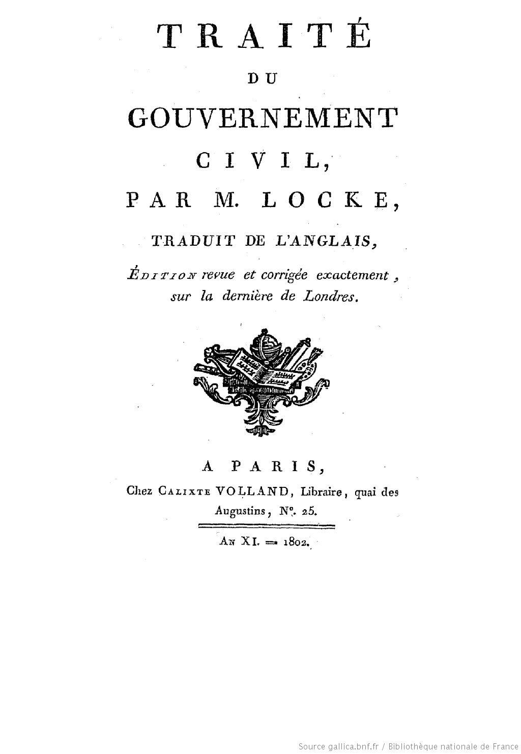 Traité du Gouvernement civil :
