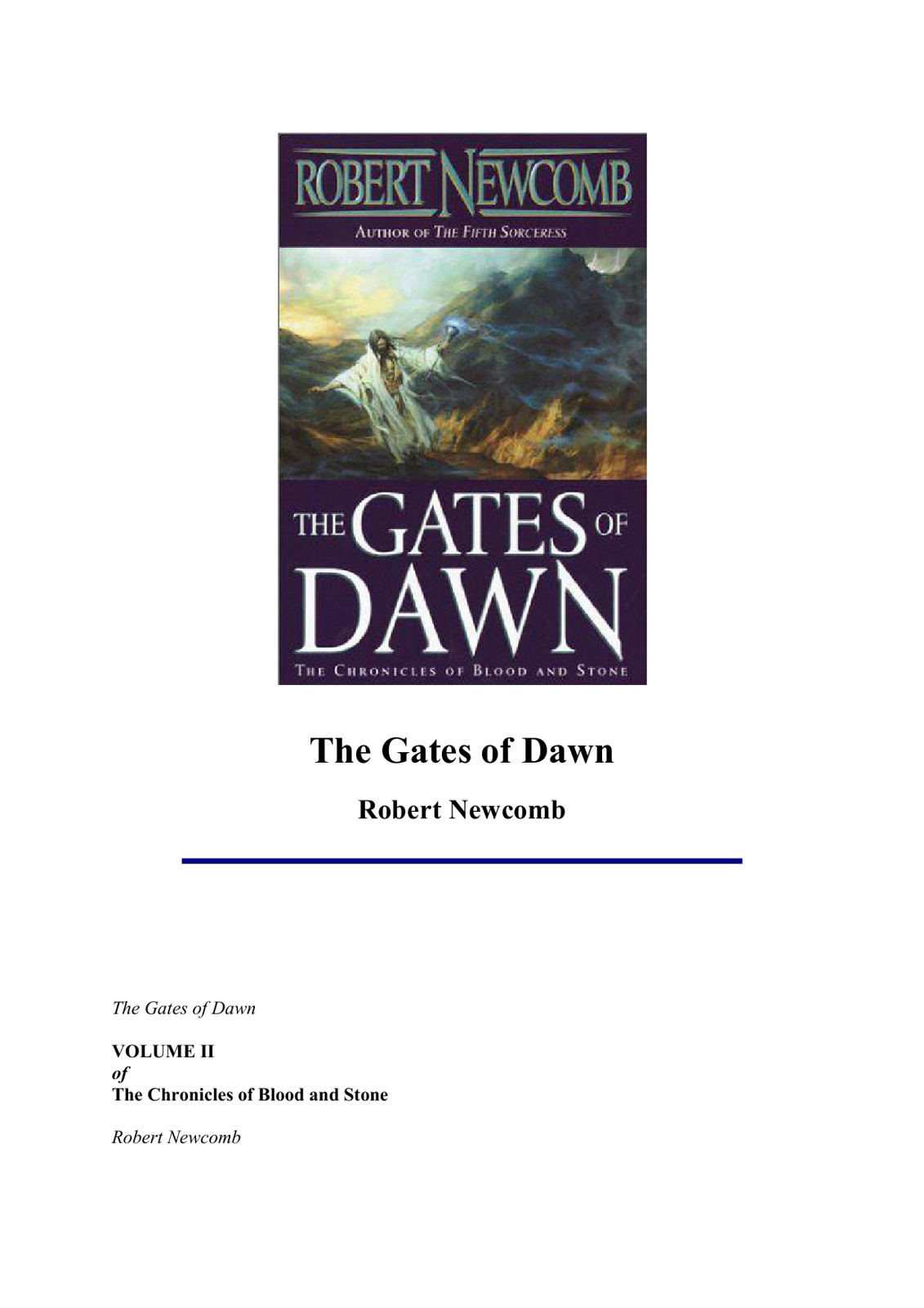Chronicles of Blood and Stone 02 - The Gates of Dawn