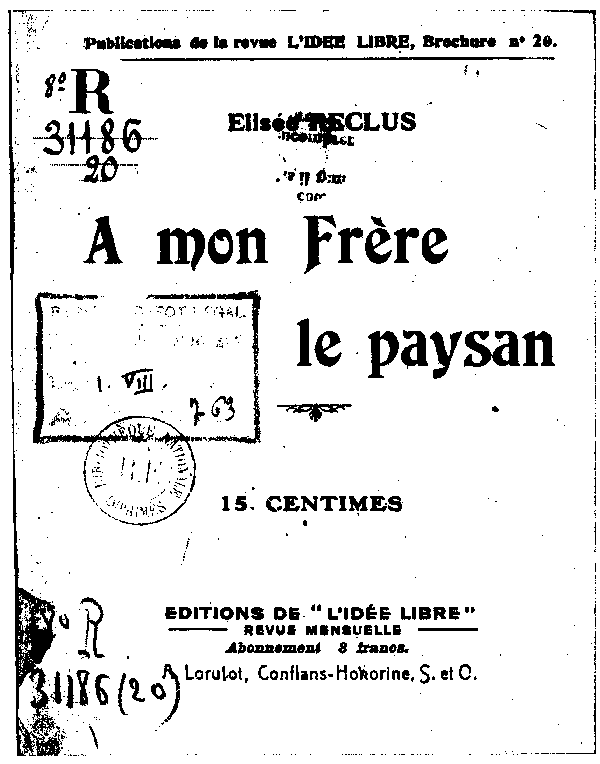 A mon Frère le paysan