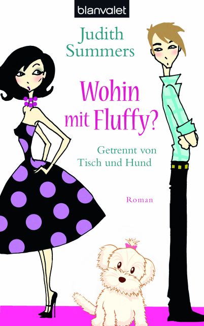 Wohin mit Fluffy -Getrennt von Tisch und Hund