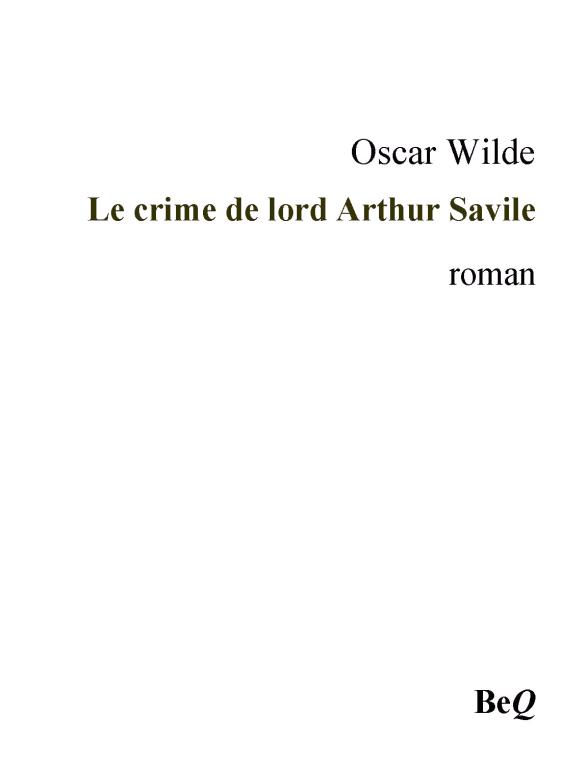 Le crime de lord Arthur Savile